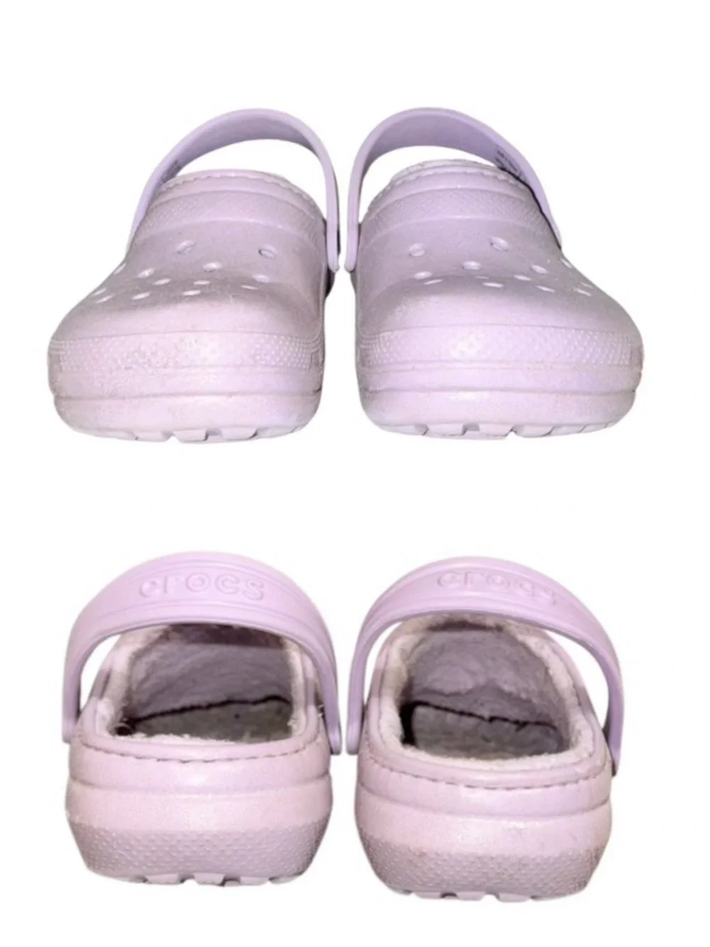 Crocs classic faux fur lined shimmer clogs girl’s sandals shoes size 13